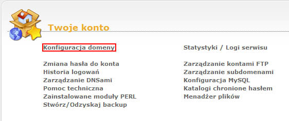 Konfiguracja domeny