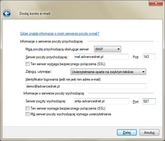 Konfiguracja konta e-mail w Windows Live Mail